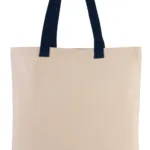 Sac shopping plat en toile avec poignées contrastées