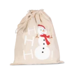 Sac coton à cordon motif bonhomme de neige