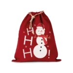 Sac coton à cordon motif bonhomme de neige