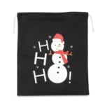 Sac coton à cordon motif bonhomme de neige