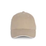 Casquette en coton biologique à sandwich contrasté – 6 panneaux