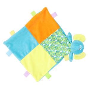 Doudou plat multicolore éléphant