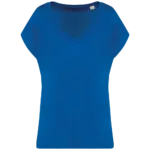 T-shirt écoresponsable loose à col V femme
