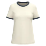 T-shirt ringer écoresponsable à bords contrastés effet délavé femme