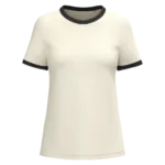 T-shirt ringer écoresponsable à bords contrastés effet délavé femme