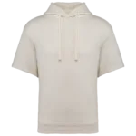 Sweat-shirt écoresponsable à capuche à épaules tombantes manches courtes French Terry unisexe