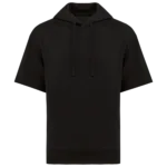 Sweat-shirt écoresponsable à capuche à épaules tombantes manches courtes French Terry unisexe