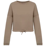 Sweat-shirt écoresponsable à col rond oversize crop femme