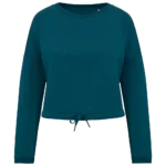 Sweat-shirt écoresponsable à col rond oversize crop femme