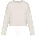 Sweat-shirt écoresponsable à col rond oversize crop femme