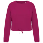 Sweat-shirt écoresponsable à col rond oversize crop femme