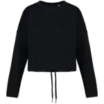 Sweat-shirt écoresponsable à col rond oversize crop femme