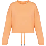 Sweat-shirt écoresponsable à col rond oversize crop femme