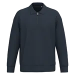 Sweat-shirt écoresponsable quart zip col polo à épaules tombantes unisexe