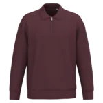 Sweat-shirt écoresponsable quart zip col polo à épaules tombantes unisexe