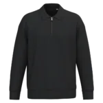 Sweat-shirt écoresponsable quart zip col polo à épaules tombantes unisexe