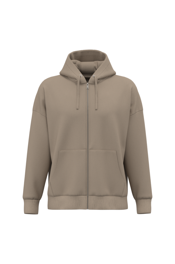 Sweat-shirt écoresponsable zippé à capuche oversize unisexe