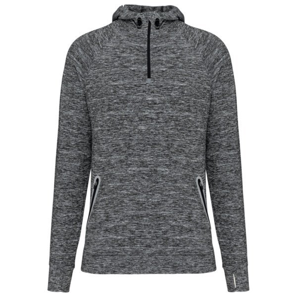 Sweat-shirt à capuche 1/4 zip sport unisexe
