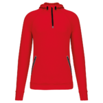 Sweat-shirt à capuche 1/4 zip sport unisexe