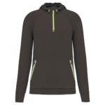 Sweat-shirt à capuche 1/4 zip sport unisexe
