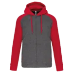 Veste molleton zippée capuche bicolore unisexe