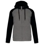 Veste molleton zippée capuche bicolore unisexe