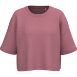 Sweat-shirt crop à manches courtes col rond femme