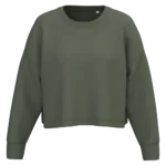 Sweat-shirt crop col rond femme