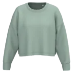 Sweat-shirt crop col rond femme
