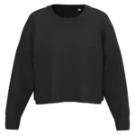 Sweat-shirt crop col rond femme