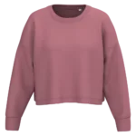 Sweat-shirt crop col rond femme