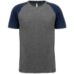 T-shirt triblend bicolore sport manches courtes unisexe