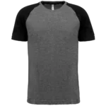 T-shirt triblend bicolore sport manches courtes unisexe