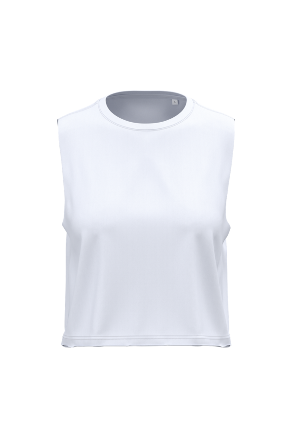 T-shirt crop sans manches femme