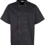 Veste de cuisine manches courtes à boutons pression