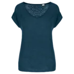 T-shirt col V en lin femme