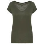 T-shirt col V en lin femme