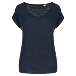 T-shirt col V en lin femme