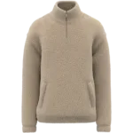 Sweat-shirt 1/4 zip à épaules tombantes en sherpa unisexe