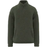 Sweat-shirt 1/4 zip à épaules tombantes en sherpa unisexe