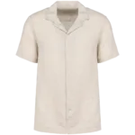 Chemise à col bowling en lin homme
