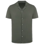 Chemise écoresponsable à col bowling délavée en jersey manches courtes homme