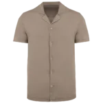 Chemise écoresponsable à col bowling délavée en jersey manches courtes homme