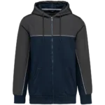 Veste molleton bicolore zippée à capuche écoresponsable unisexe