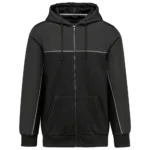 Veste molleton bicolore zippée à capuche écoresponsable unisexe