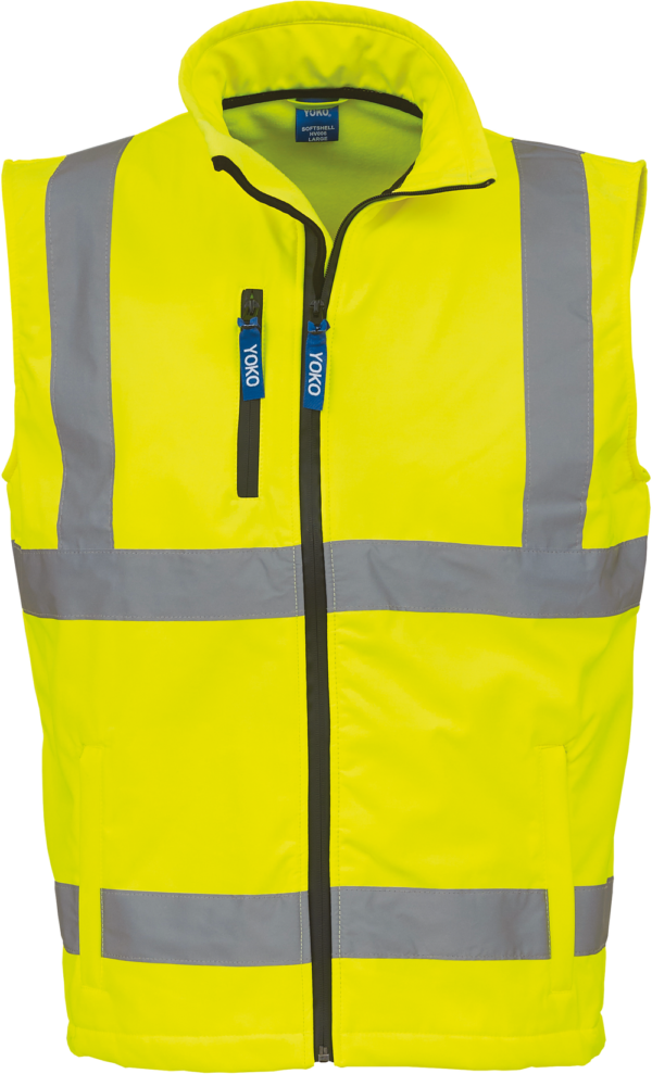 Bodywarmer softshell haute visibilité