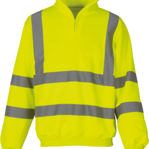 Sweat-shirt 1/4 zip haute visibilité