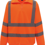 Sweat-shirt 1/4 zip haute visibilité