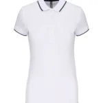 Polo maille piquée manches courtes femme