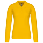 Polo piqué manches longues femme